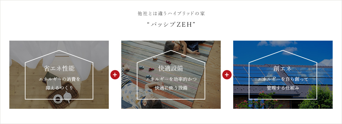 他社とは違うハイブリッドの家“パッシブZEH” 省エネ性能+快適設備+創エネ